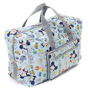 Open image in slideshow, Foldable Travel Bag Women Large Capacity Portable Shoulder Duffle Bag Cartoon Printing Waterproof Weekend Luggage Tote Wholesale
