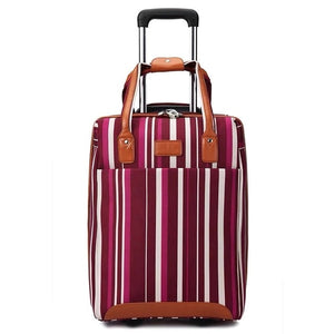 Open image in slideshow, 20 inch oxford Rolling Luggage set Spinner wheels Women Brand Suitcase tripe Carry On Travel luggage Bags Women trolley bag set
